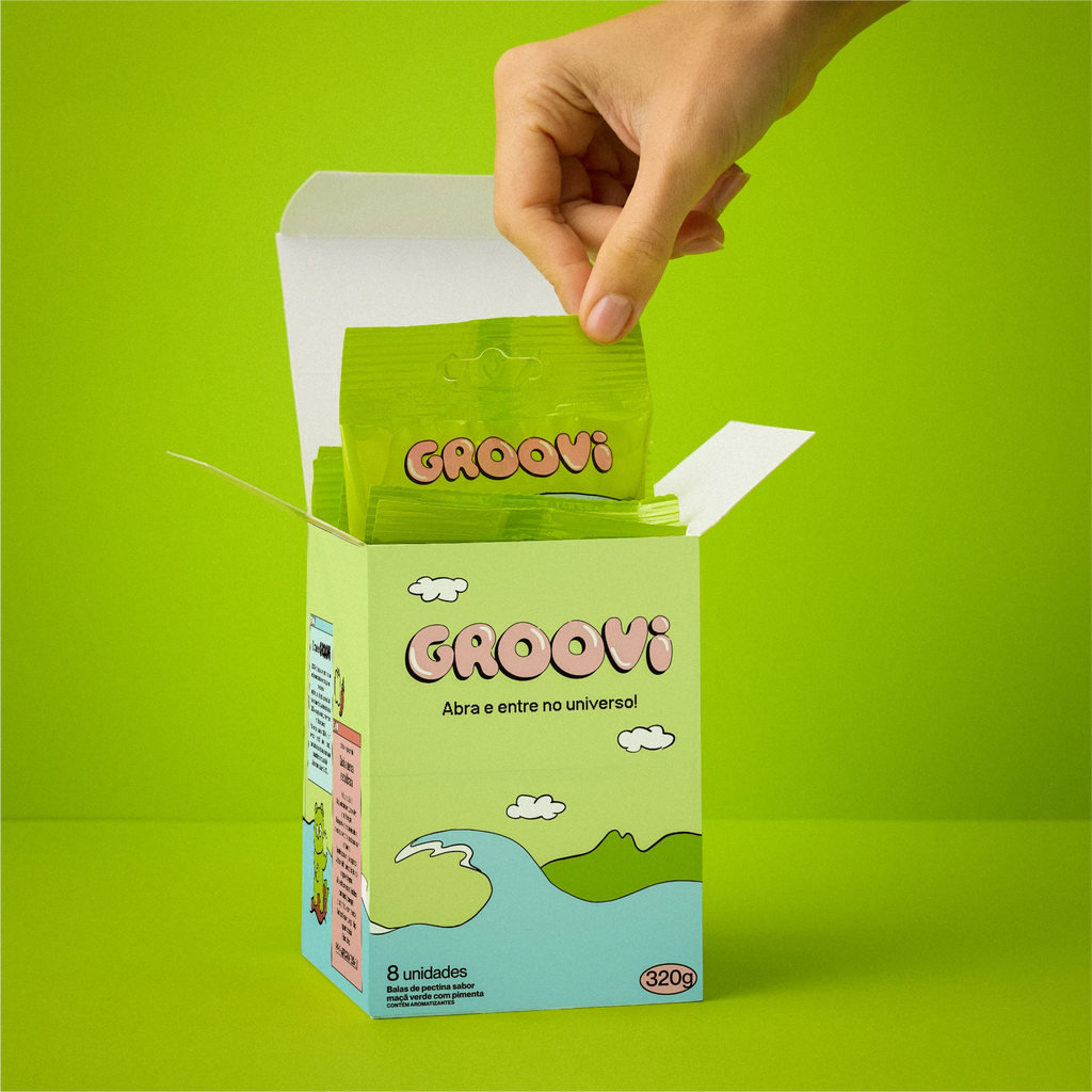 Caixa GROOVI Maçã Verde com Pimenta