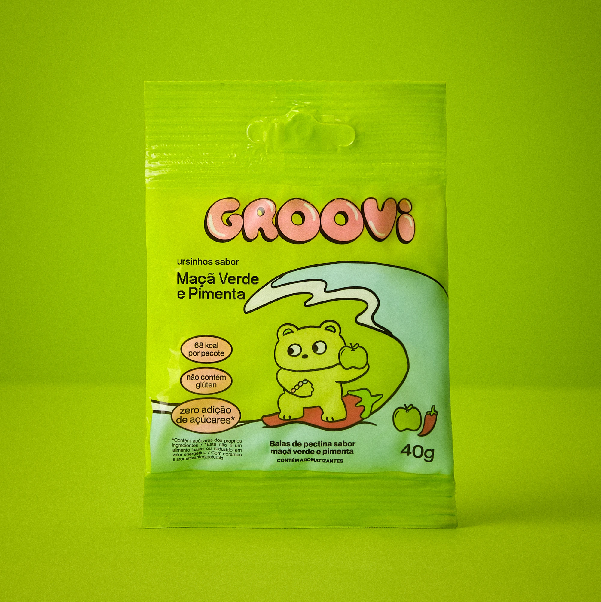 Caixa GROOVI Maçã Verde com Pimenta